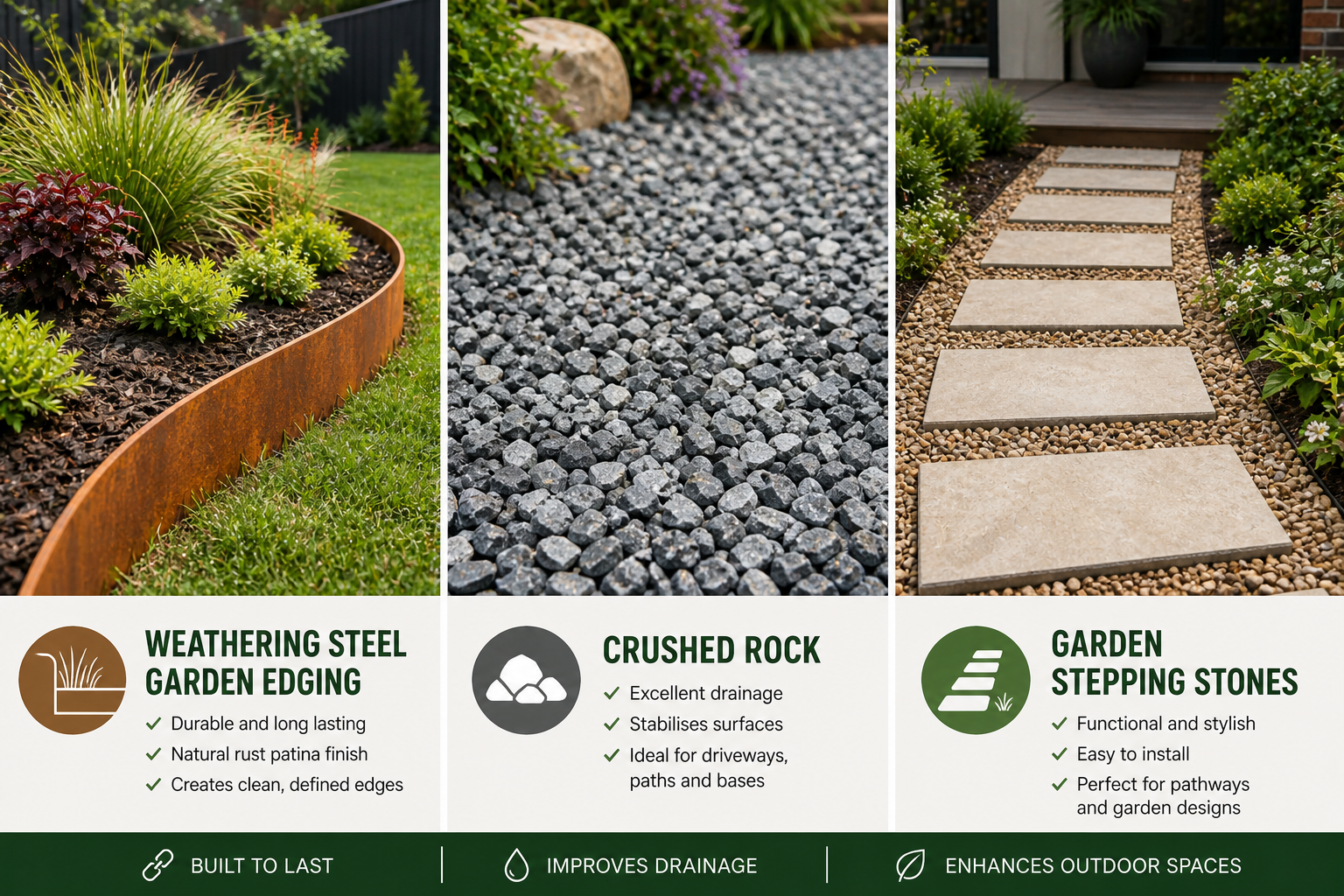 garden edging rock and stepping stones